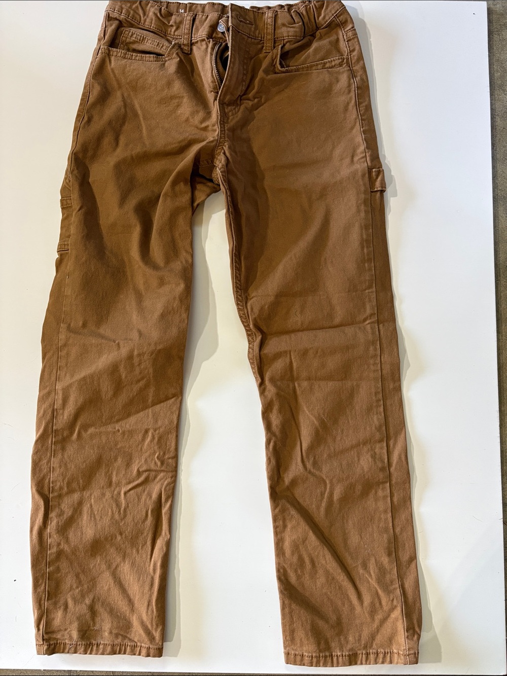 Boys Casual Brown Utility-Style Pants